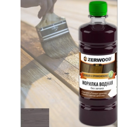 Морилка водная Эбеновое дерево 0,5 л гот. ZERWOOD фото 1