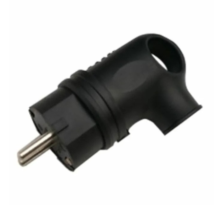 Вилка угловая с З/К черная каучук 16А IP44 9220 IN HOME фото 1