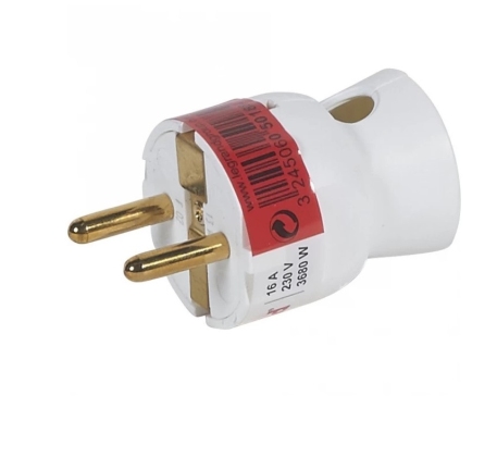 Вилка 2К+3-серая Элиум-16А-пластик-нижний ввод-белый  LEGRAND фото 1
