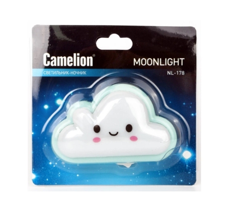 Ночник светодиод с выкл Camelion NL-178 0.5W 4LED 100x60x50  Облако  220V, пластик фото 1