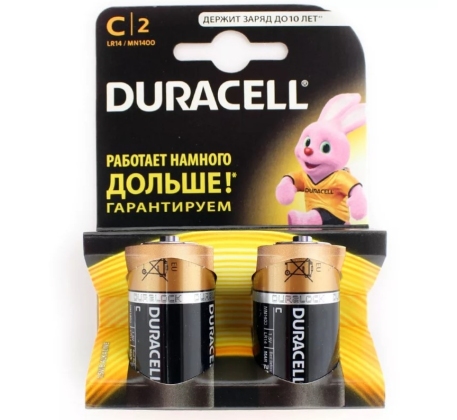 Батарейка DURACELL LR14 алкалиновая бл./2шт. фото 1