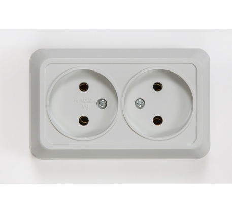 Розетка IN HOME Bolleto 2гн без З/К о/у белая IP20 /7102-W/ фото 1