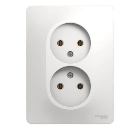 Розетка 2гн без З/К с/у белый в сборе 16А Glossa Schneider Electric GSL000120 фото 1