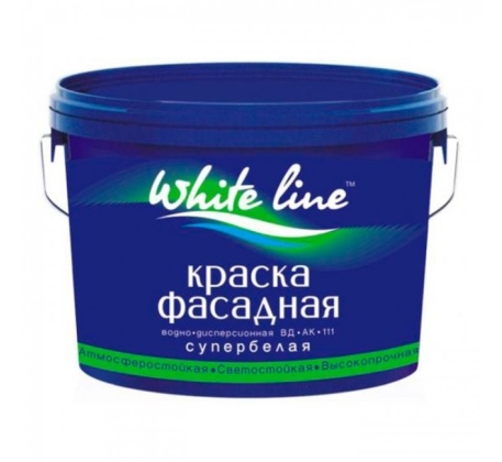 Краска ВД БЕЛАЯ ЛИНИЯ фасадная 3кг фото 1