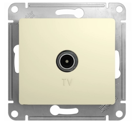 Розетка 1гн ТВ коннектор с/у крем Glossa Schneider Electric GSL000293 фото 1