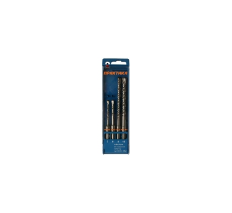 Набор буров SDS-plus ПРАКТИКА 4шт. 5.6х110 8,10х160, кассета 034-403 фото 1