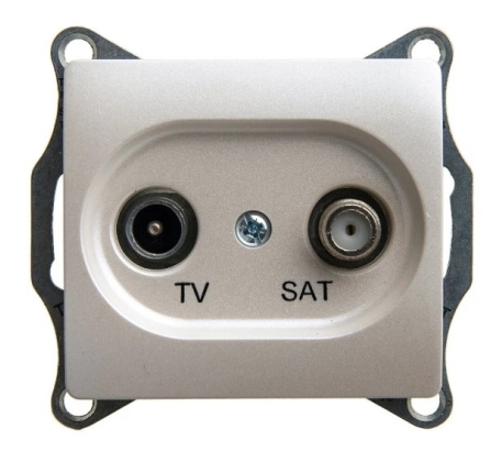 Розетка 2гн ТВ+спутник TV+SAT с/у крем Glossa Schneider Electric GSL000297 фото 1