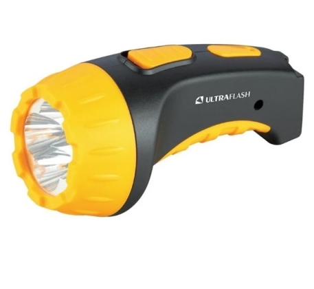 Фонарь аккумуляторный светодиод. Ultraflash LED3804 черн/желтый, пласт. корпус /9215/851807 фото 1