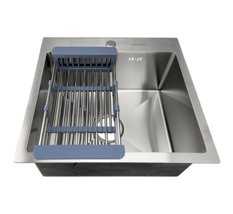 Мойка врезная FABIA PROFI 50х45см толщина 3.0х0.8мм глубина 200мм, +сифон+корзина 50453 фото 1