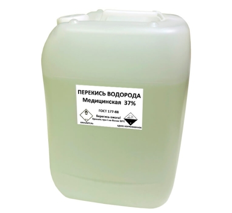 Перекись водорода 37%, техническая марка А, 10л, 11,4кг фото 1