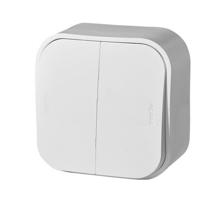Выключатель Legrand Quteo 2-кл. о/у  белый IP20 /782202/ фото 1