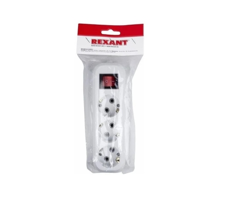 Колодка 3гн c З/К с выкл белая 10А 220В Rexant 11-8706 фото 1