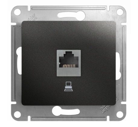 Розетка 1гн комп RJ45 с/у антрацит механизм Glossa Schneider Electric GSL000781K фото 1