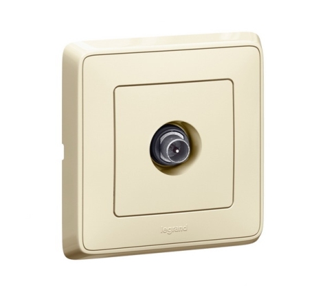 Розетка Legrand Cariva ст. кость TV проходная 1-м, мех-м, /773780/ фото 1