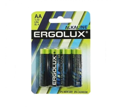 Батарейка «Ergolux» Alkaline LR6 BL-4   (4*АА-блистер  180 комп.)/11748/870983 фото 1
