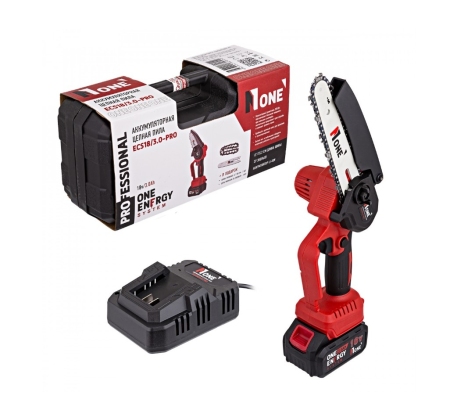 Пила цепная аккум. №1 ECS18/3.0-PRO (18V, 1акк, 3Ач, З/У шина15.2см,цепь37зв,+10см шина, 28зв, кейс) фото 1