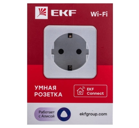 Умная розетка с З/К 16А EKF Wi-Fi HomeConnect белая RCS-1-WF фото 1