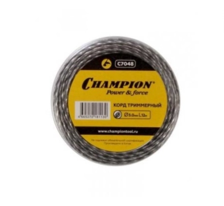 Корд трим.CHAMPION Tri-twist 3.0мм*12м (витой треугольник), CHAMPION, КИТАЙ, C7048 фото 1