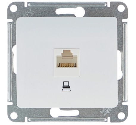Розетка 1гн комп RJ45 с/у белый механизм Glossa Schneider Electric GSL000181K фото 1
