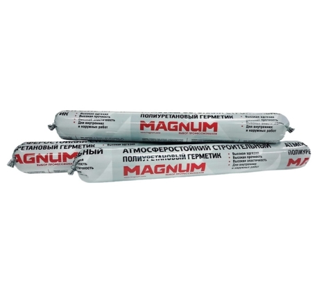 Герметик MAGNUM строительный полиуретановый белый атмосферостойкий 900г. М-007-2-600 фото 1