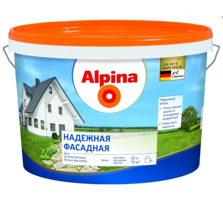Краска ВД Альпина Надежная фасадная База 1  7,75кг/ 5,0л. фото 1