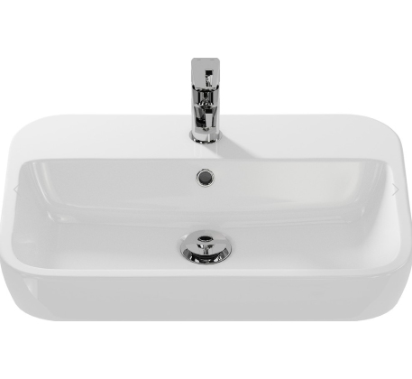 Раковина встраиваемая CASPIA 60 SQUARE 1 отв., прямоугольная, белая фото 1
