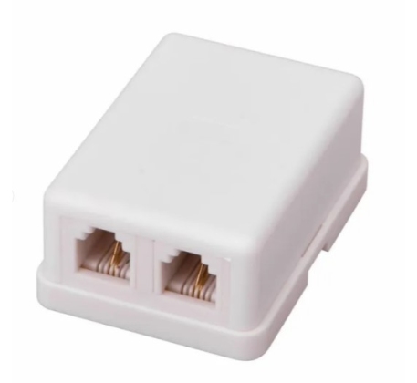 Розетка 2гн о/у RJ-11 (6Р2С) телефонная белая Proconnect  03-0002-4 фото 1