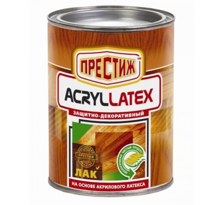 Лак акриловый по дереву б/ц Acryllatex 0,9 кг Престиж фото 1