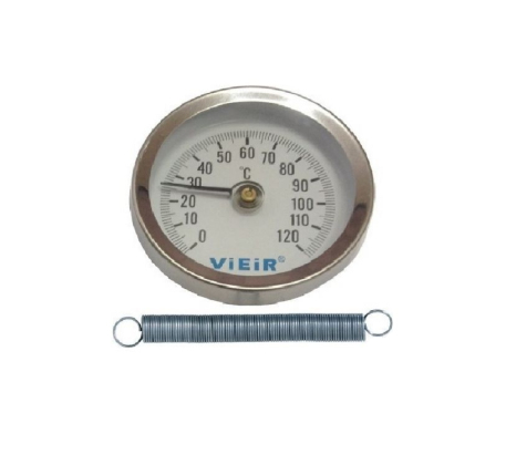 Термометр накладной с пружиной 120 С 