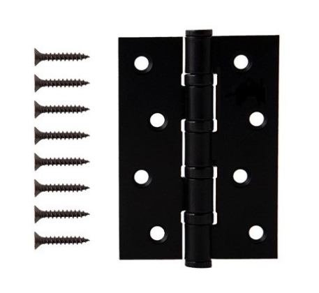 Петля стальн. RENZ 100*75*2,5, 4подш, б/колп., черный  арт: IN100-4BB FH B 23-00000190 фото 1
