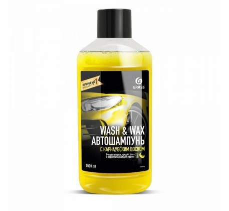 Автомобильный шампунь для ручной мойки GraSS с карнаубским воском Wash & Wax 1л. 110410 фото 1