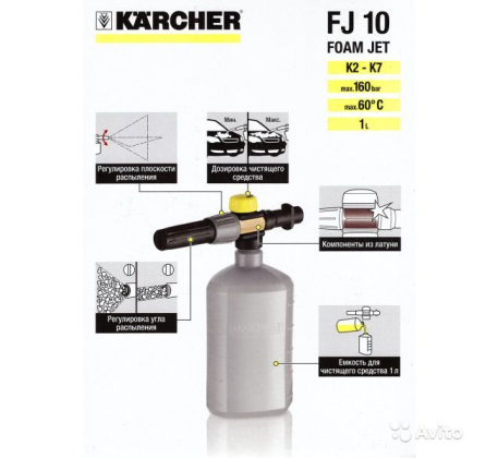 Пенное сопло FJ 10 для Karcher  /2.642-897.0/ фото 1