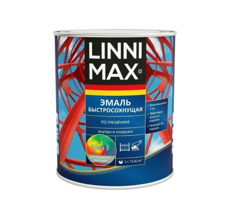 Грунт-эмаль быстросохнущая по ржавчине LINNIMAX RAL 7024 графит-серый шелковисто-матовый 2.5л. фото 1