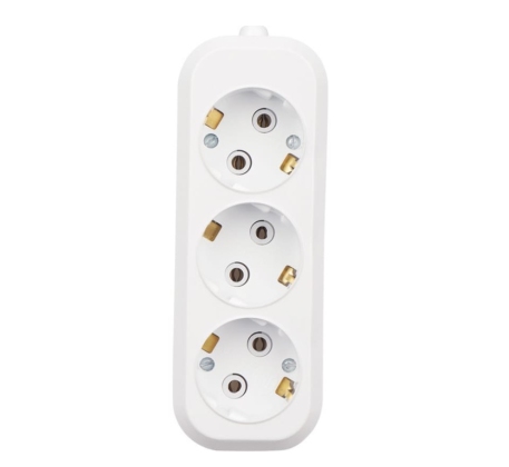 Колодка 3гн с З/К белая 10А Rexant  11-8704 фото 1