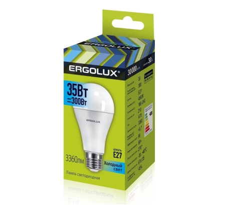 Лампа светодиодная «Ergolux» LED А70  35W, 300Вт (Е27) 4500К «ЛОН» (10/10/100шт)/14231/890592 фото 1