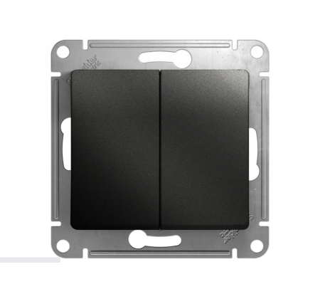 Выключатель 2кл прох с/у антрацит механизм Glossa Schneider Electric GSL000765 фото 1