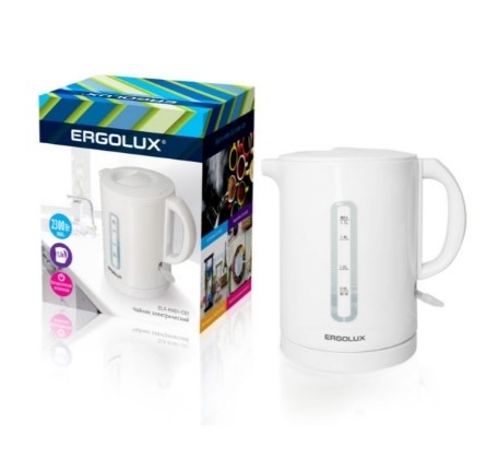 Чайник «Ergolux» ELX-КН01-С01, белый, объем 1.7л, мощность 1500-2300ВТ /13114 фото 1