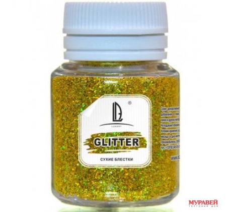 Блестки декоративные Luxart Glitter Золото Голография 0.012кг фото 1