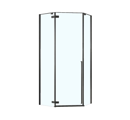 Душевое ограждение Loranto NEO 90x90x195 прозр закал стекло 8мм, Easy clean, профиль черн(CS-22107B) фото 1